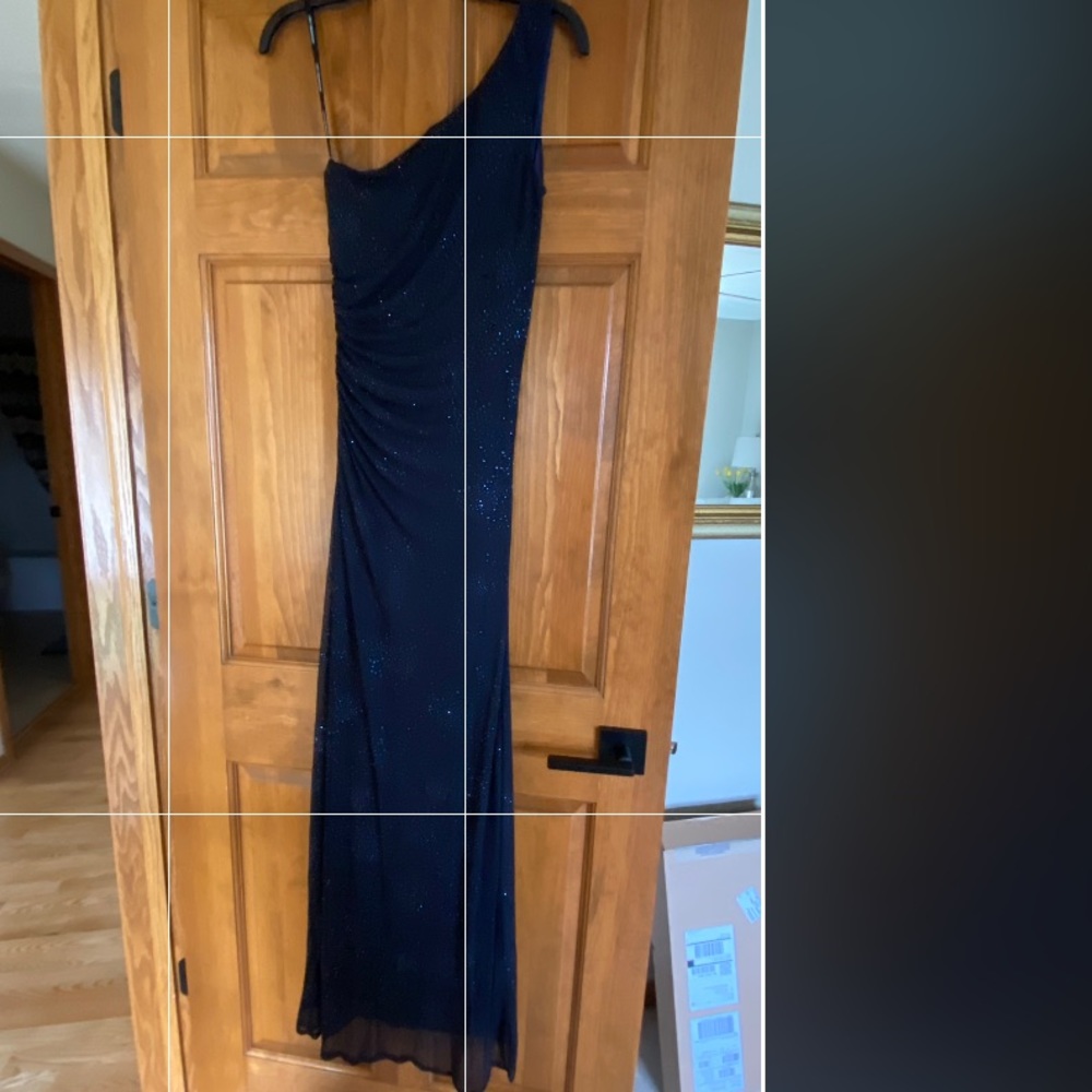 Formal Long Dress • one shoulder • Navy Blue • Size Small • Worn once